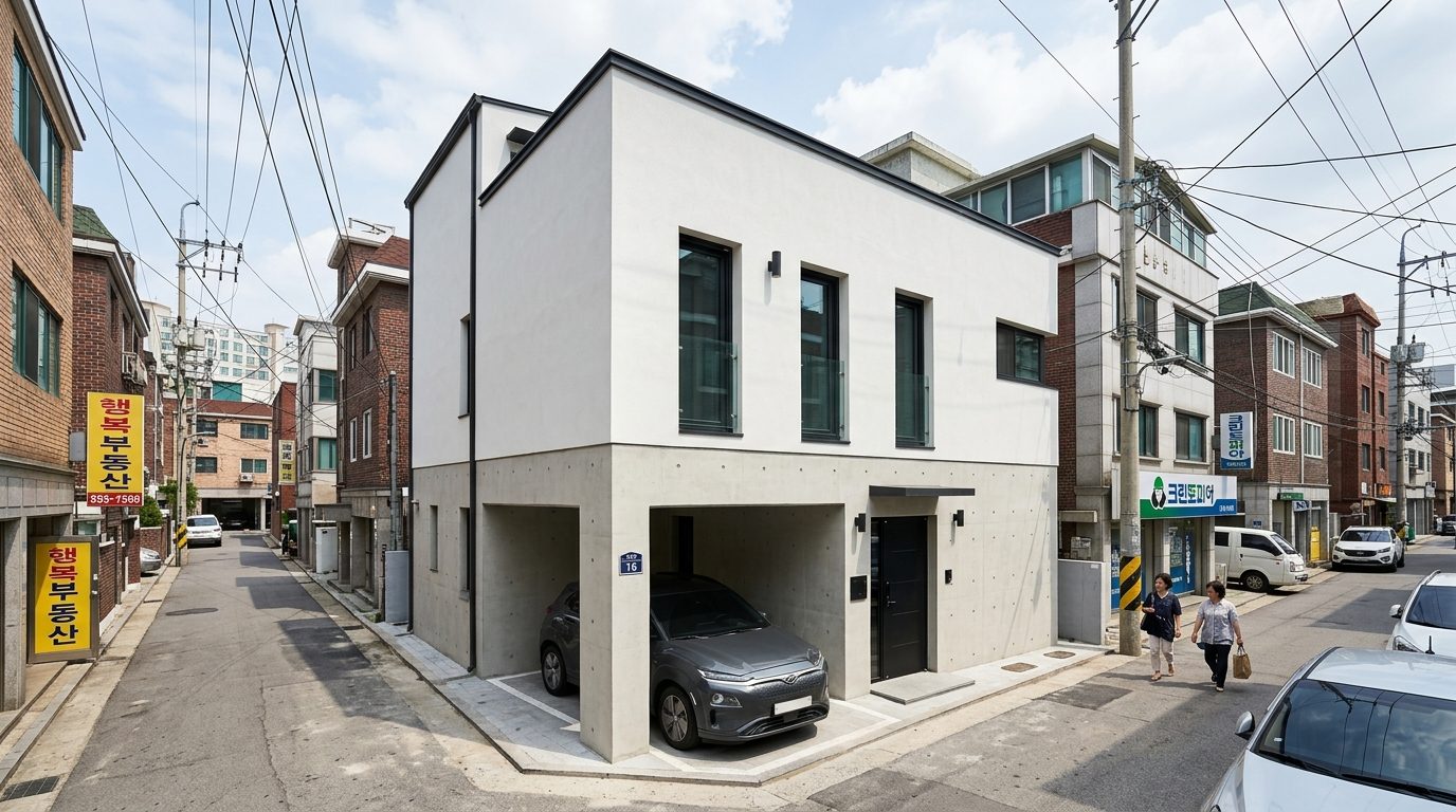 서울 도심 신축 단독주택 준공 전경