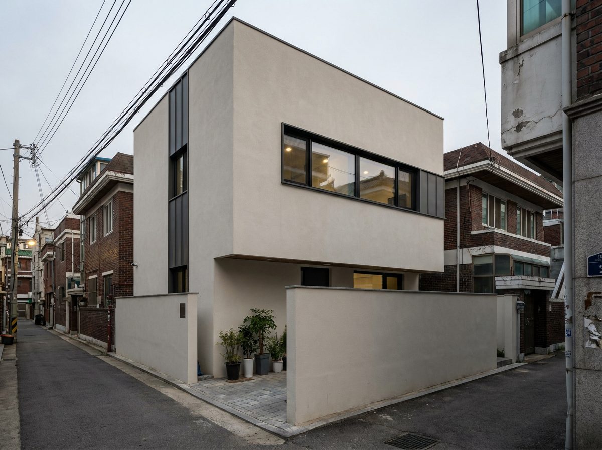 좁은 대지에 지은 협소주택 외관
